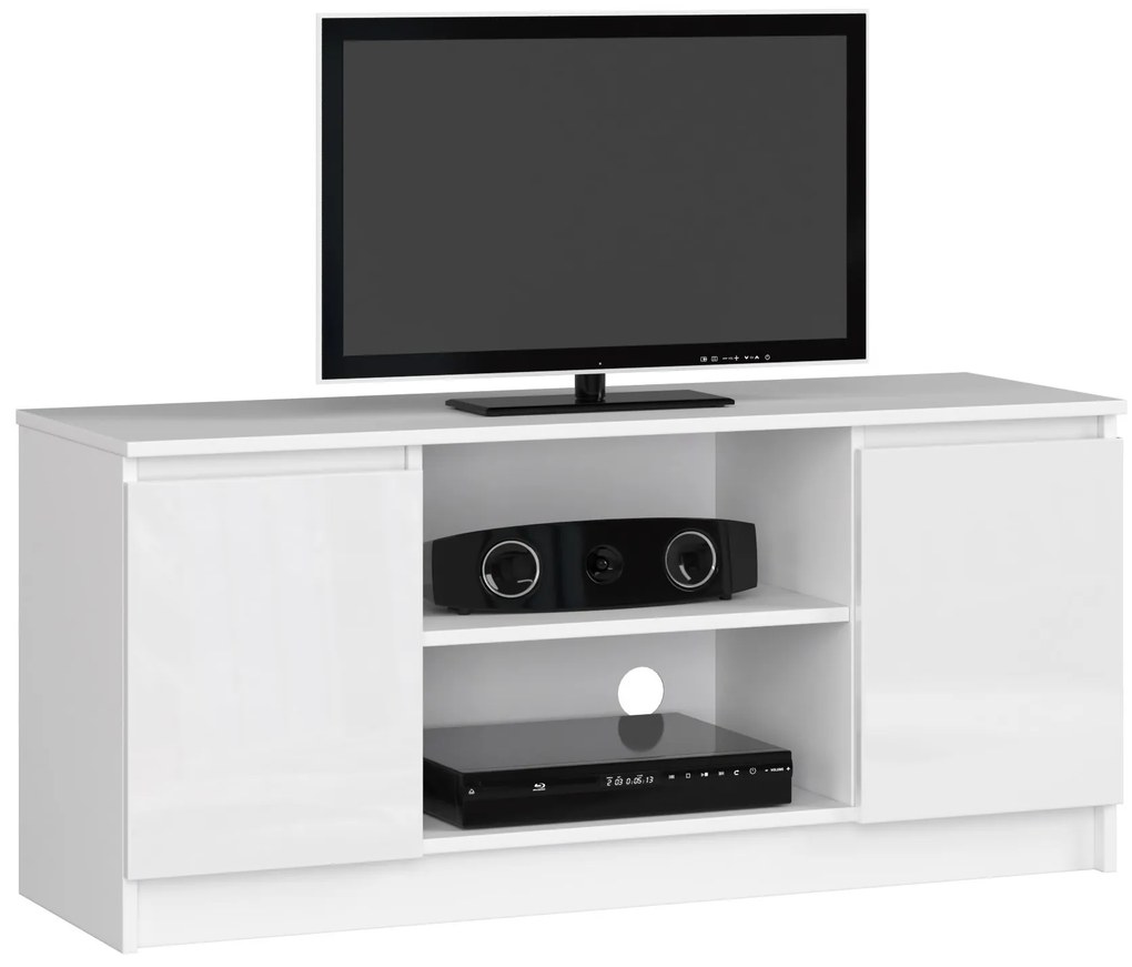 TV stolík Darian (biely vysoký lesk). Akcia -20%. Vlastná spoľahlivá doprava až k Vám domov. 1068714