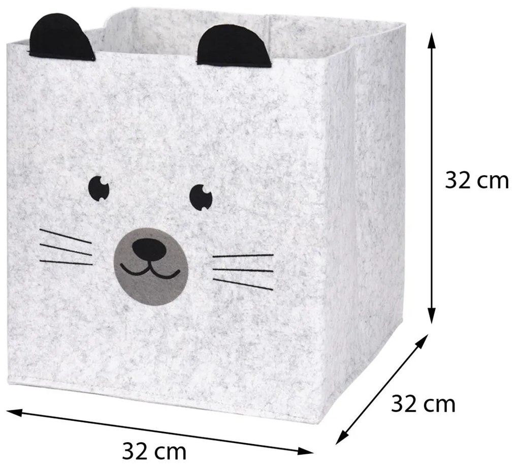 Úložný box Mouse, 32x32x32 cm, sivá