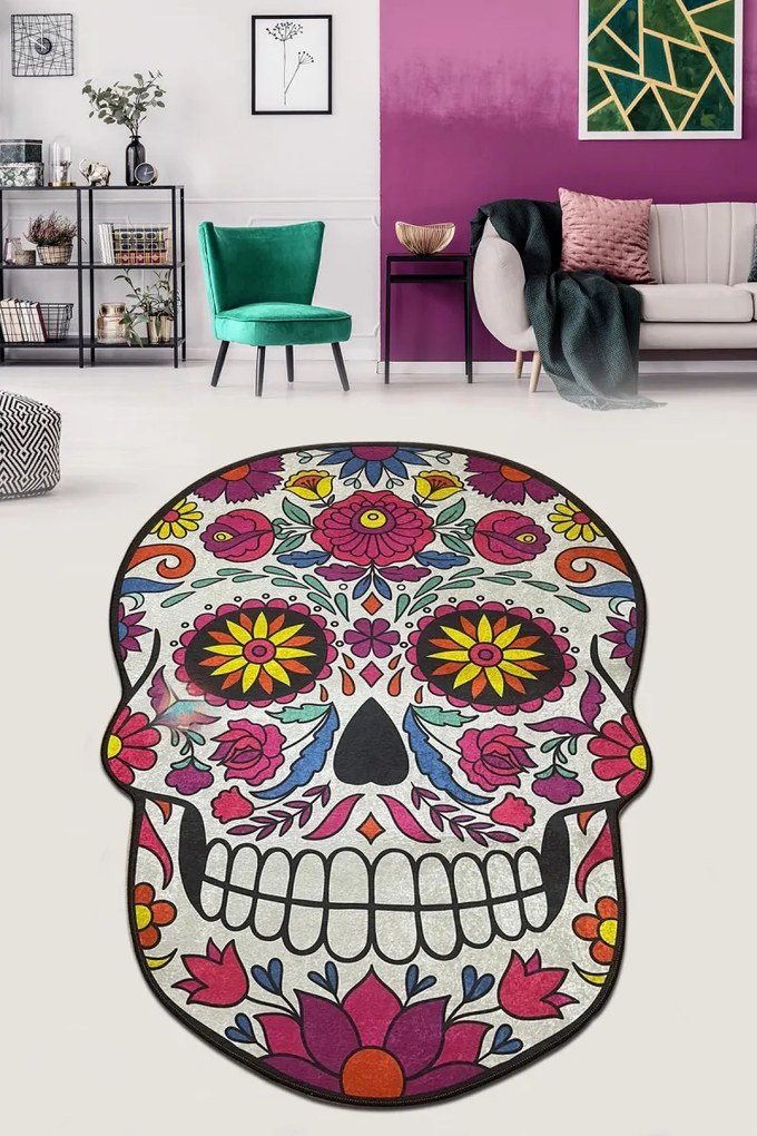 Koupelnová předložka SKULL 200x290 cm vícebarevná