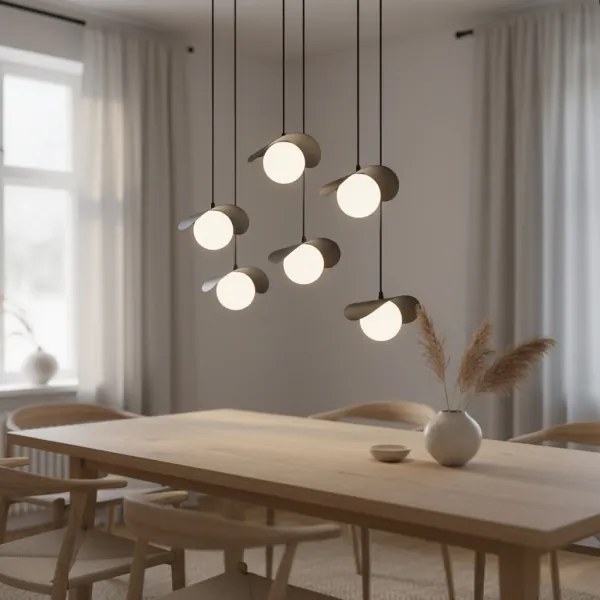 Luster na lankách RITUAL 6xG9/8W/230V čierna