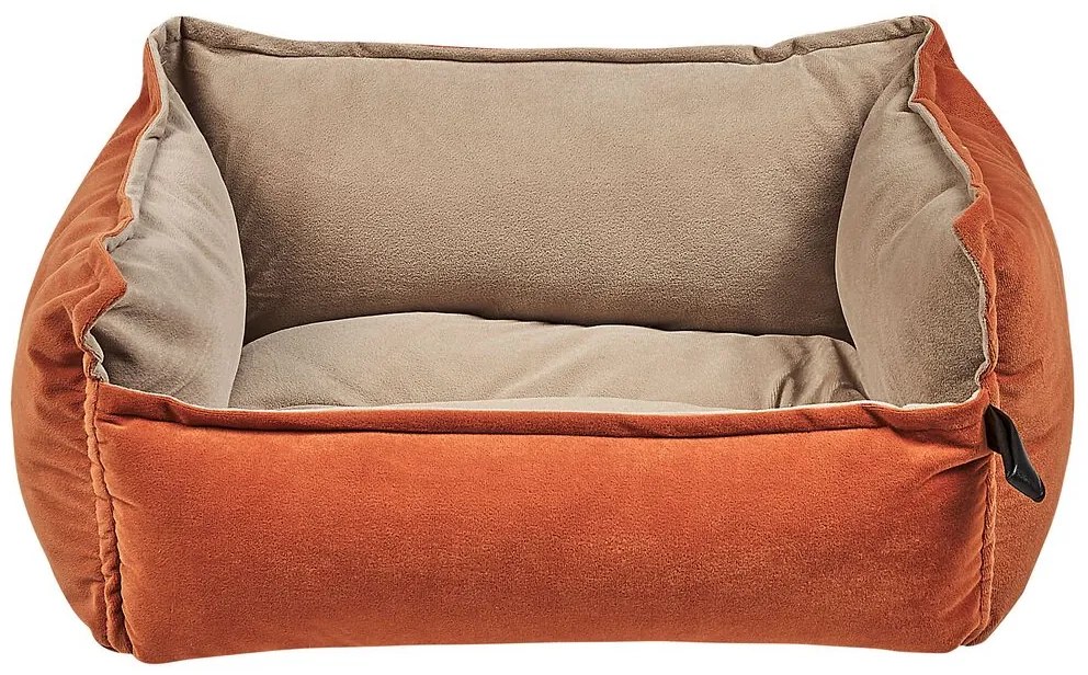 Obojstranná posteľ pre psa 50 x 35 cm oranžová/béžová IZMIR Beliani