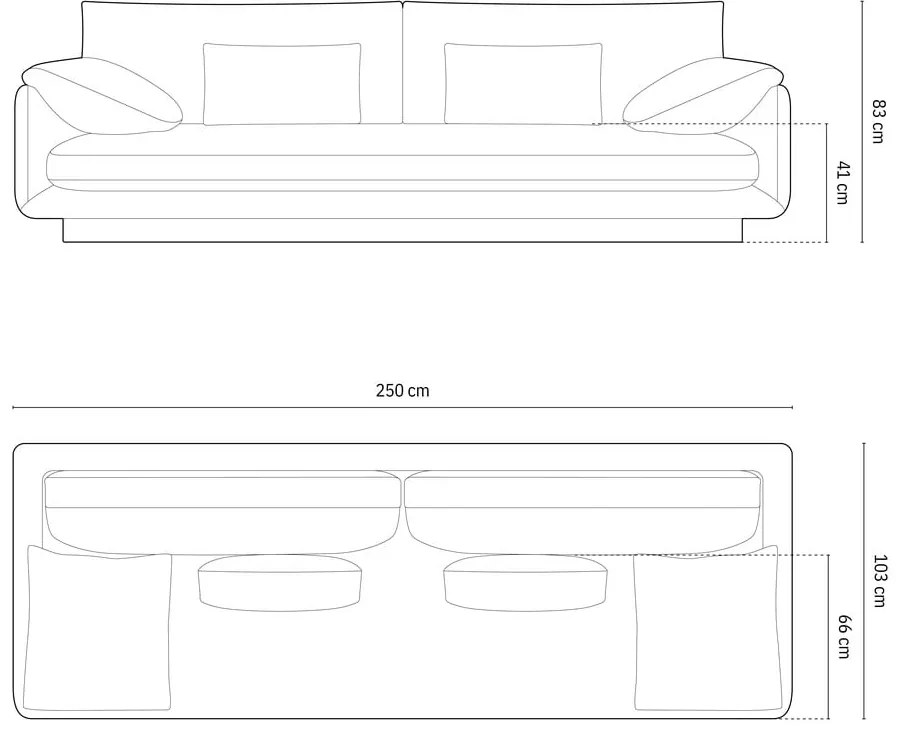 Tmavosivá pohovka 250 cm Torino – Micadoni Home