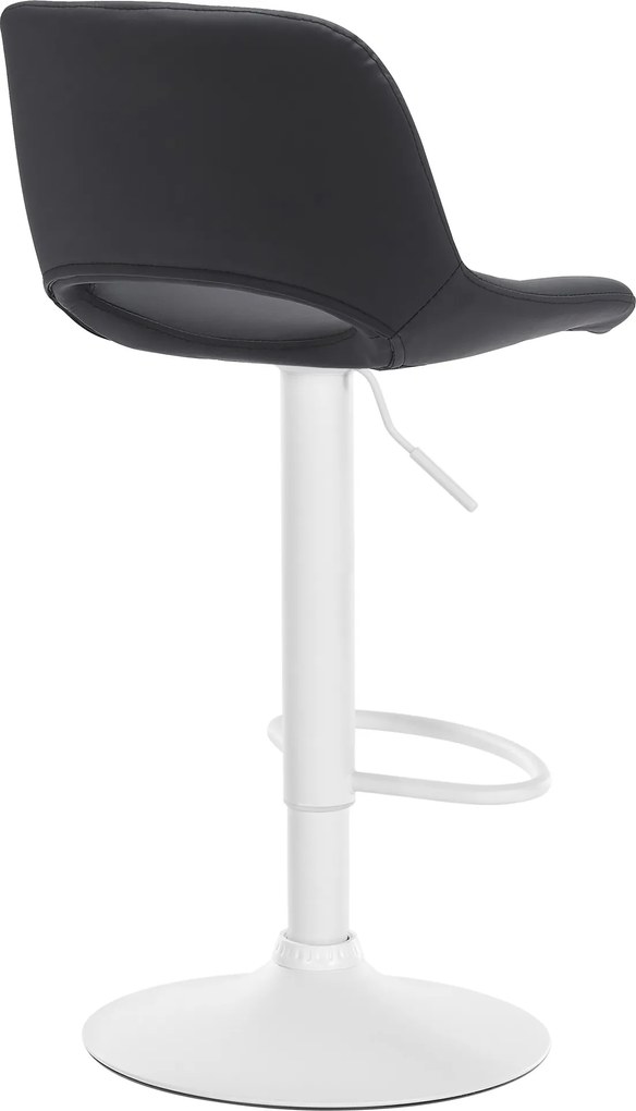 Barová stolička Camden - koženka, biely rám - Čierna