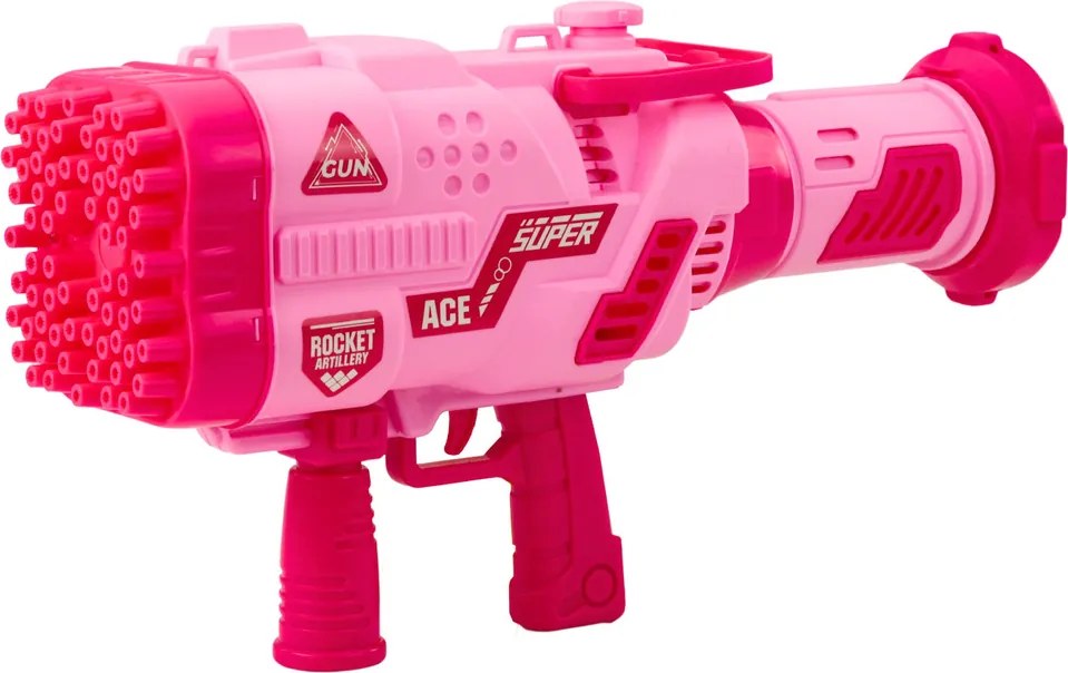 LEAN Bublifuková elektrická pištoľ, 64 otvorov - ružová