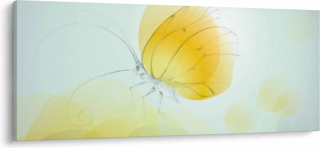 Obraz - Žltý motýľ (120x50 cm)