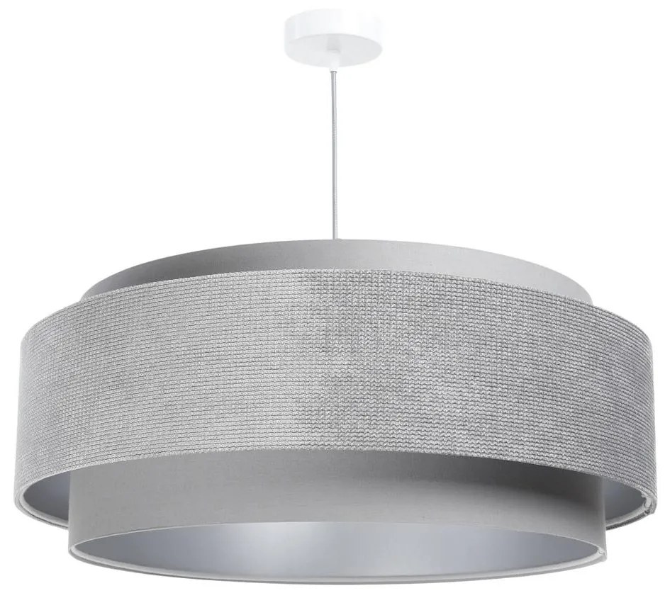 Luster na lanku DOBLO 1xE27/60W/230V pr. 60 cm šedá/strieborná