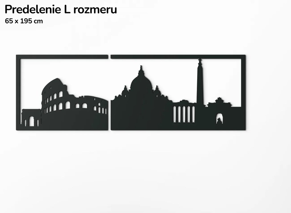 drevko Obraz Rím panoráma Rozmer obrazu: 29,5 x 89 cm, Farba dekorácie: Čierna