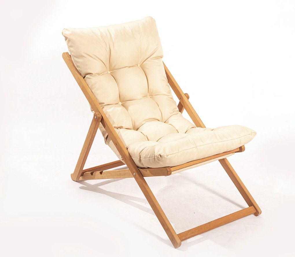 Súprava záhradného nábytku Myne so stolom a dvoma stoličkami z masívu hnedá/krémová