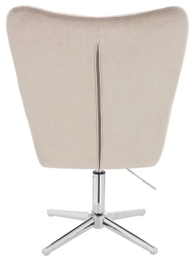 LuxuryForm DESIGN Otočné kreslo AURORA VELUR na striebornom kríži - latte
