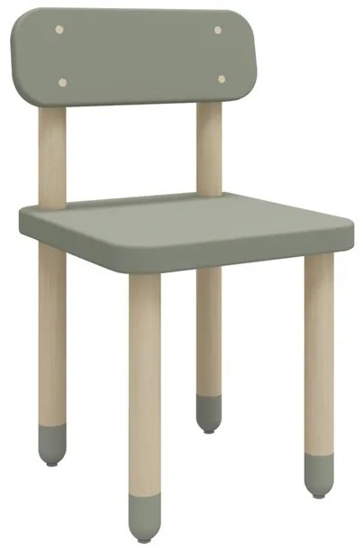 Flexa Detská stolička s operadlom Dots Sivozelená