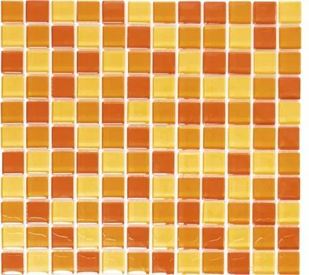 Sklenená mozaika XCM 8523 30,5x32,5 cm žltá/oranžová