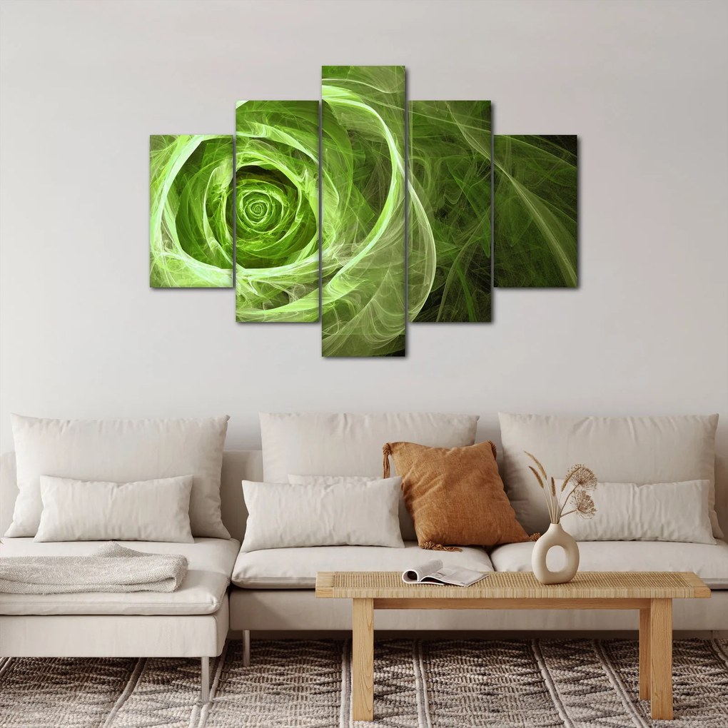 Obraz - Abstraktné ruže zelená (150x105 cm)
