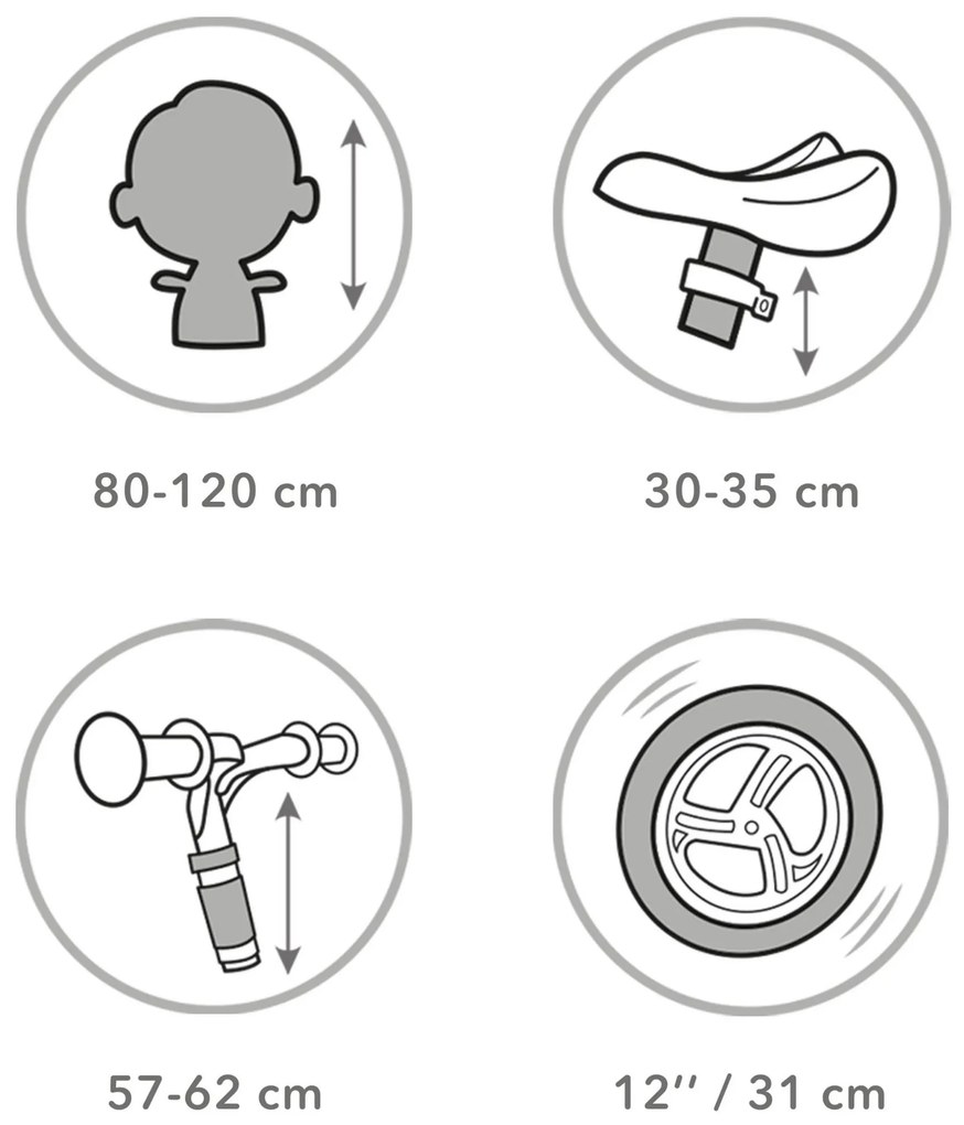 Detský balančný bicykel Kidwell REBEL 12", žlto-čierny, ľahký 2,64 kg