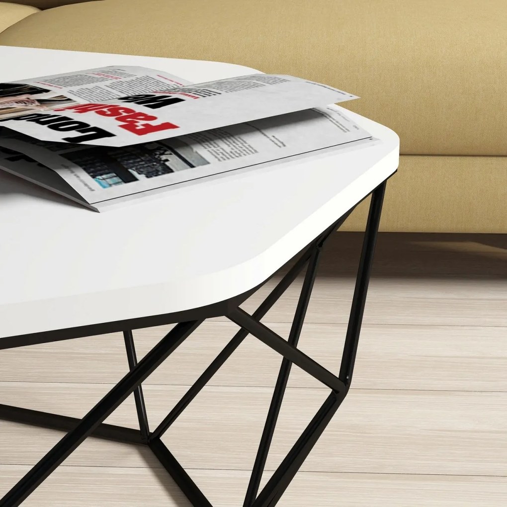 Konferenční stolek Diamond 90 cm bílo-černý