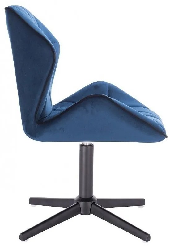 LuxuryForm DESIGN Stolička MILANO MAX VELUR na čiernom kríži - modrá