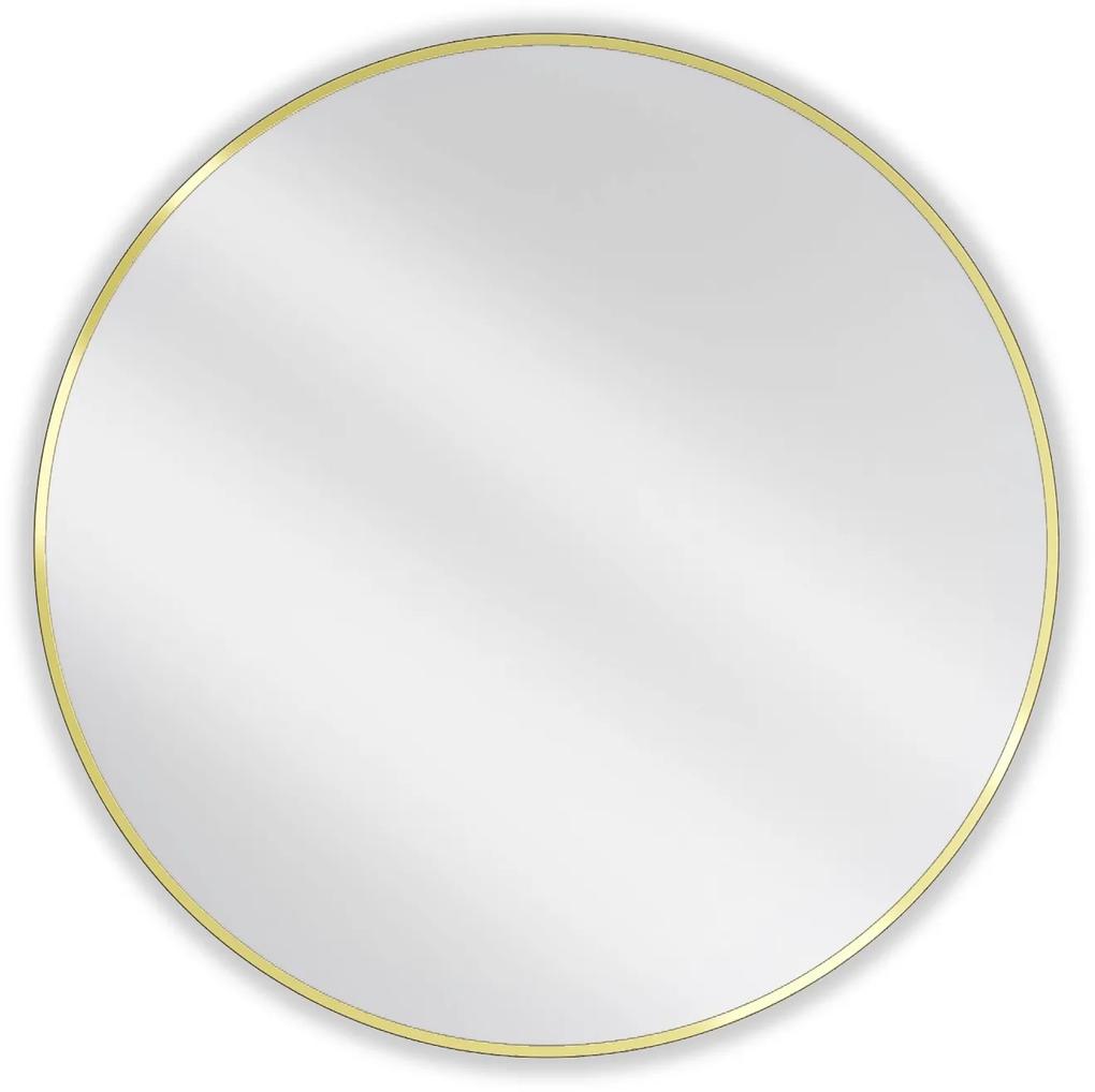 Mexen Loft, okrúhle kúpeľňové zrkadlo 95 cm, farba rámu zlatá lesklá, 9850-095-095-000-50