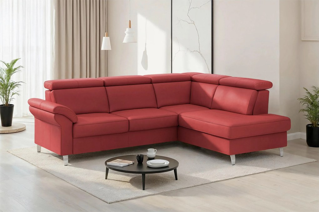 XXXLutz ROHOVÁ SEDAČKA, textil, koža, červená Sit & More - Sedačky - 000144040929