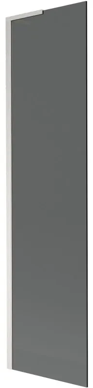 Mexen Next L, 1-krídlová vaňová zástena 50 x 150 cm, 6mm šedé sklo, 6mm číre sklo, profil brúsená oceľ, 895-050-000-03-40-97
