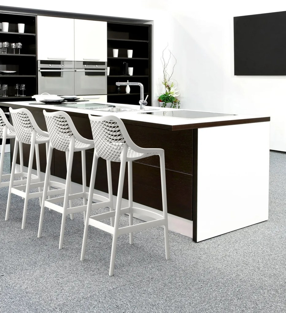 Plastová barová stolička DS10778434 - Biela