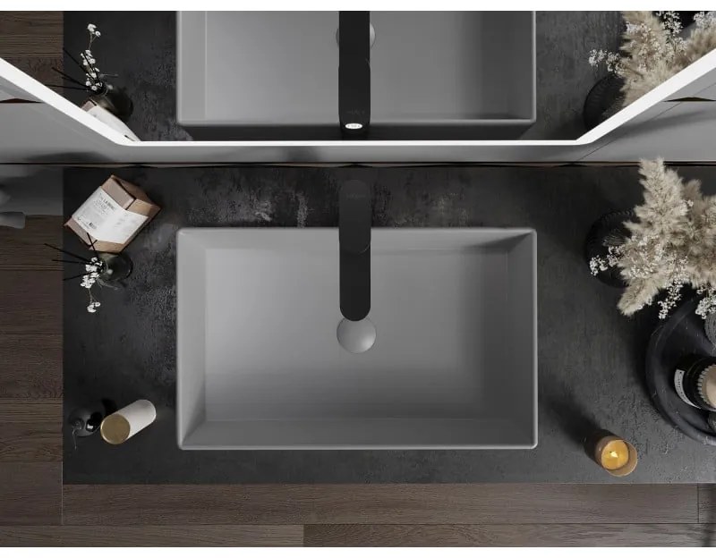 Mexen Goya, umývadlo na dosku 60 x 37 cm, svetlá šedá matná, 22186061