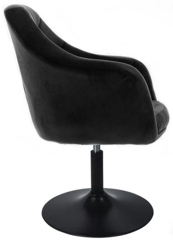 LuxuryForm DESIGN Kreslo ANDORA VELUR na čiernom tanieri - čierne