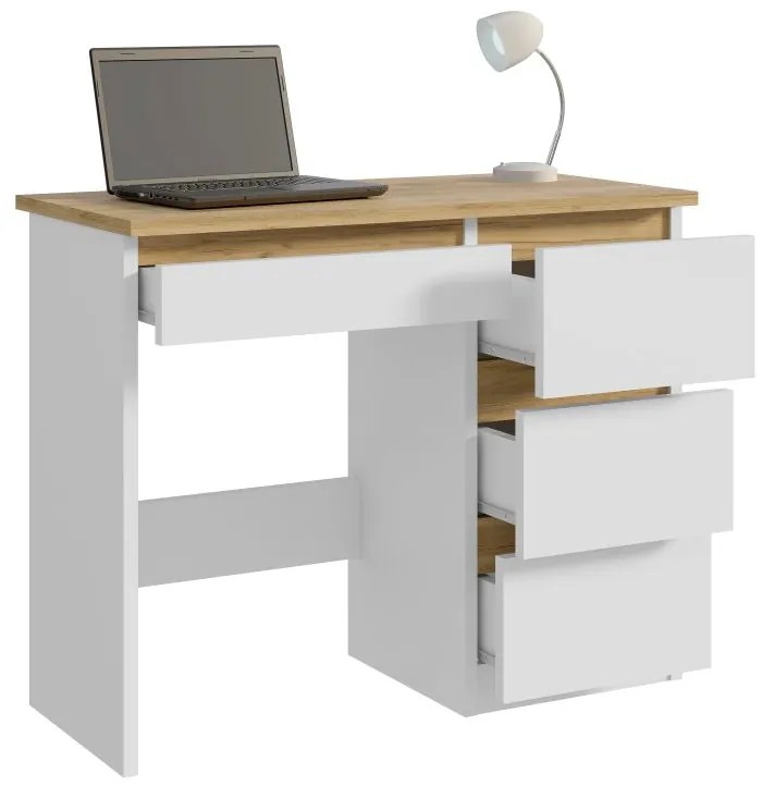 Stôl 75 x 94 x 43 cm, farba biela / dub