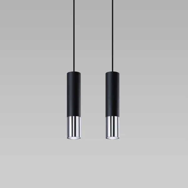 Sollux SL.0941 - Luster na lanku LOOPEZ 2xGU10/10W/230V čierna/chróm