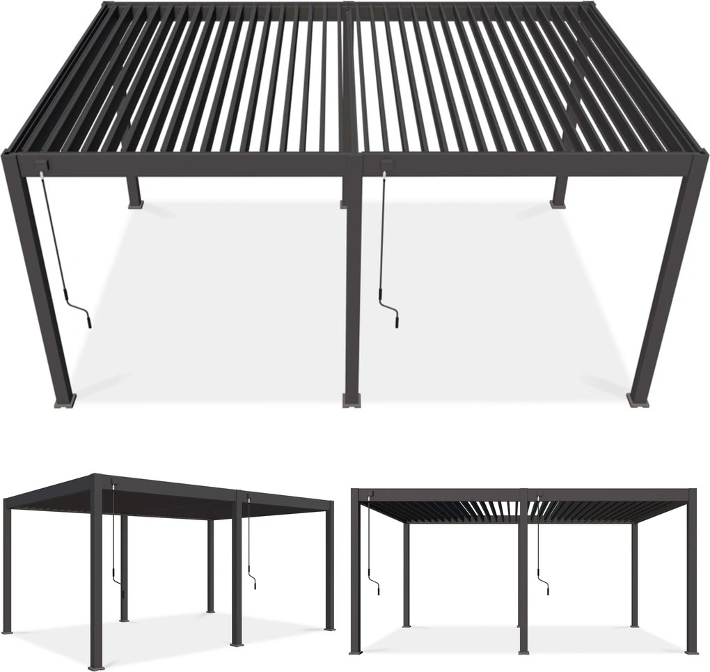 Záhradná pergola Terasové zastrešenie Deluxe 3,6x5,3 antracitová Gutroof