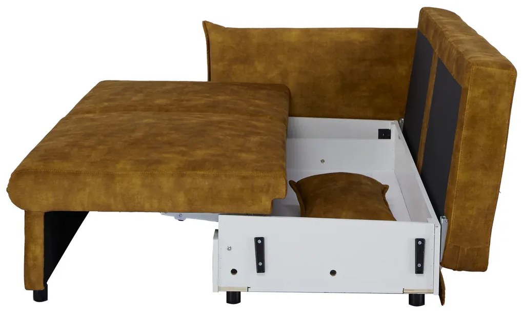 Rozkladacia pohovka APARTMENT 215 cm zamatová horčicovo žltá