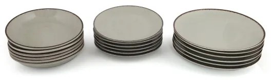 18-dielna jedálenská súprava, zelená, porcelánová