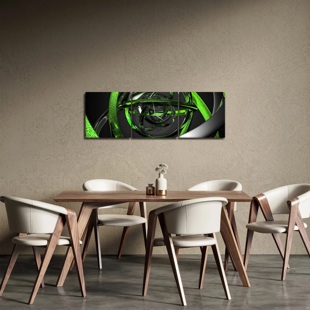 Obraz abstrakcie (s hodinami) (90x30 cm)