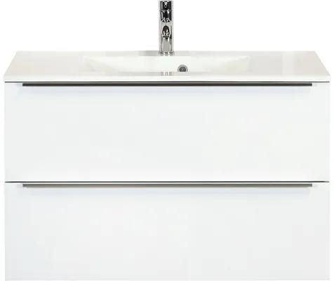 Kúpeľňový nábytkový set Pulse 90 cm s umývadlom biela vysoko lesklá