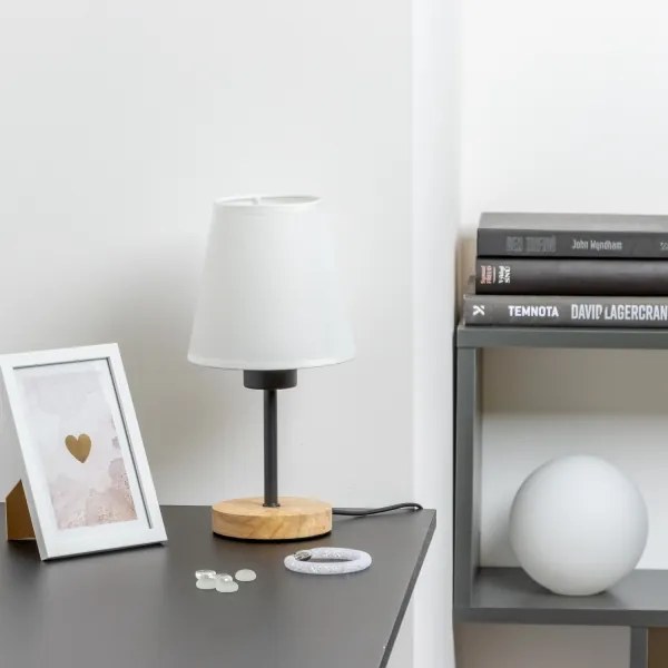 Brilagi - Stolná lampa NUBILA WOOD 1xE27/25W/230V dub/biela
