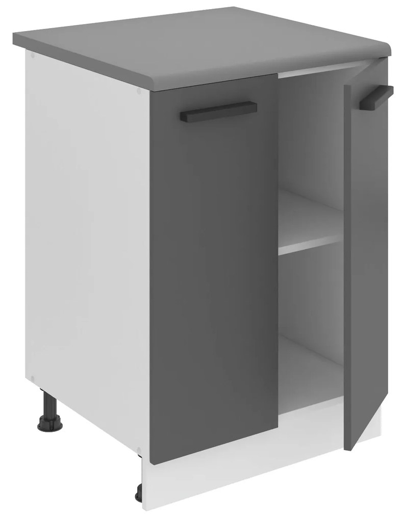 Kuchynská skrinka Belini Premium Full Version spodná 60 cm šedý mat s pracovnou doskou
