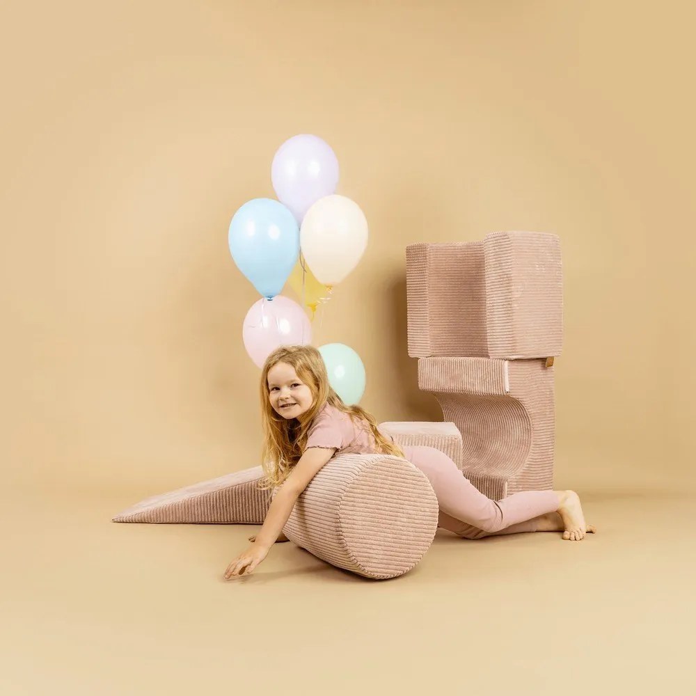 Tyrkysovomodré menčestrové penové ihrisko 45x170x30 cm Montessori – Meowbaby