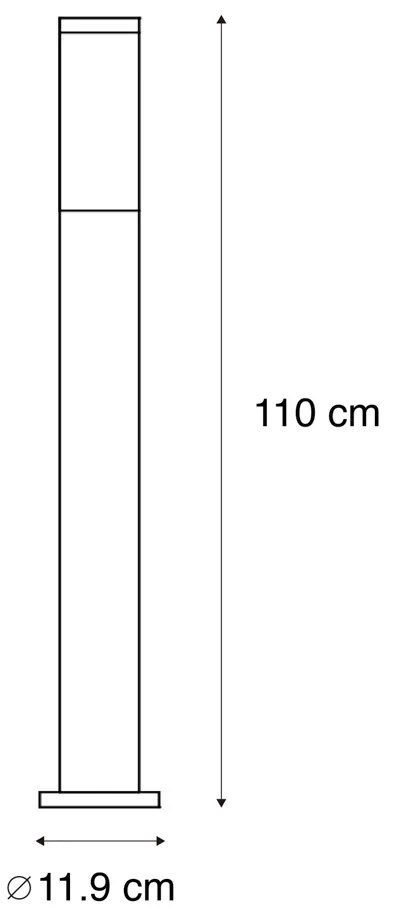 Moderné vonkajšie lampy na stĺp z nerezovej ocele 110 cm IP44 - Rox
