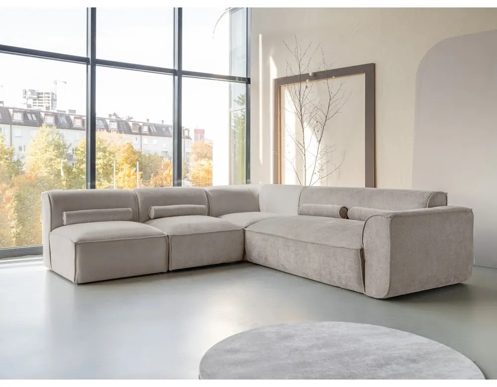 Béžová rohová pohovka (ľavý roh) Flex Felix – Miuform