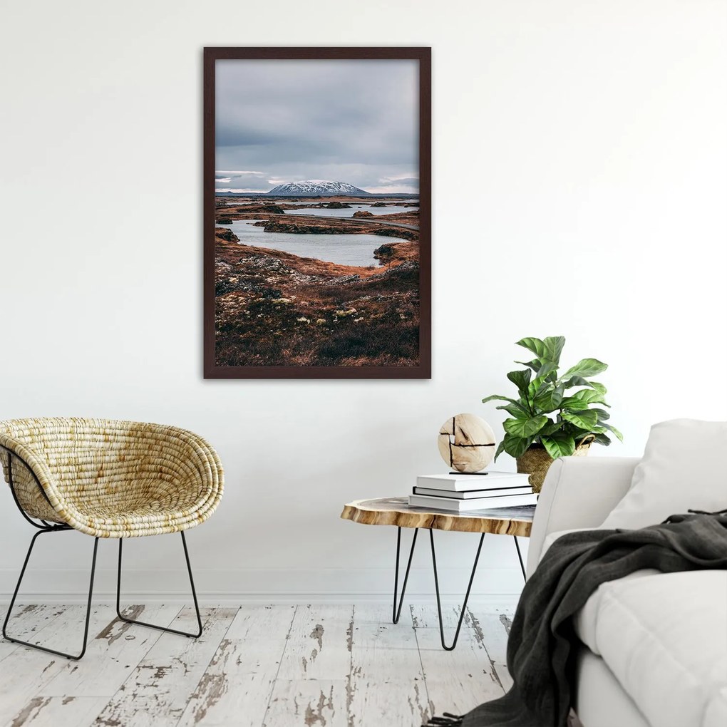 Gario Plagát Pohľad na osamelú horu Farba rámu: Prírodná, Rozmery: 30 x 45 cm