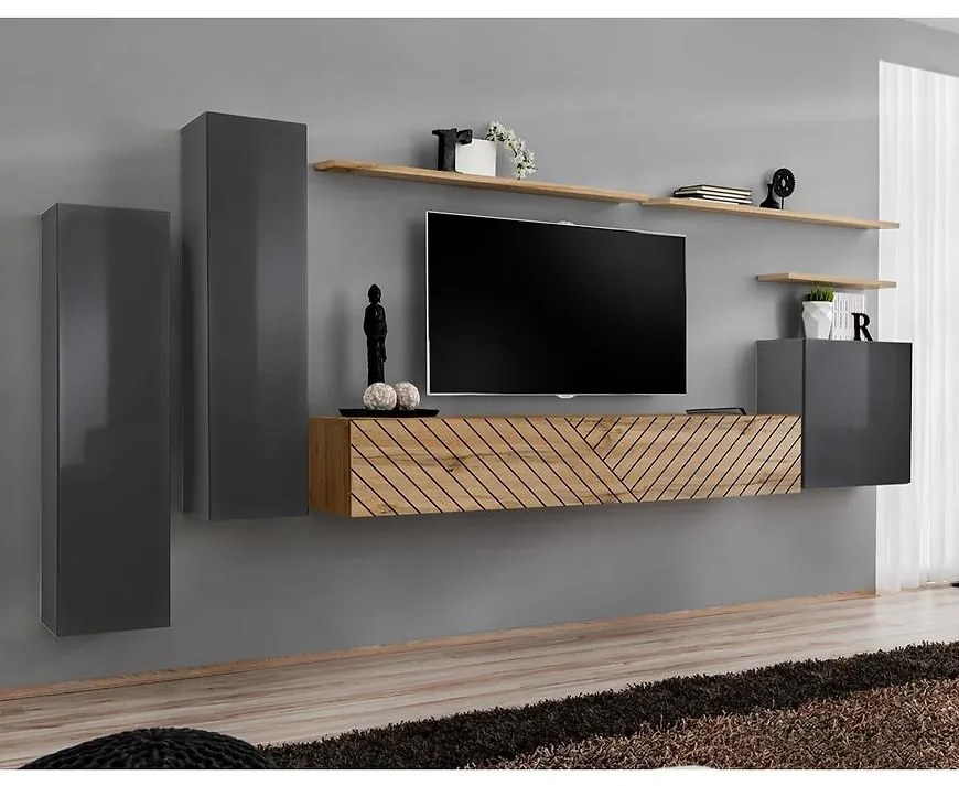 Obývacia Stena Switch I Line Grafit/Wotan