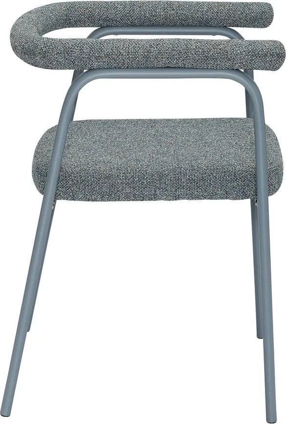 Sivé čalúnené jedálenské kreslá v súprave s podrúčkami 2 ks Ecto – Hübsch