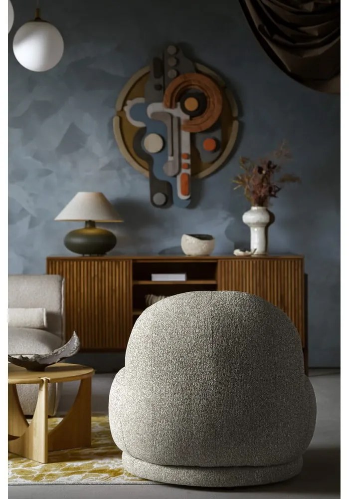 Sivo-hnedé kreslo Ovo – Miuform