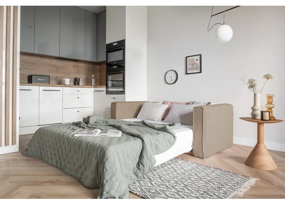 Béžová rozkladacia pohovka 168 cm Lucky Lucy - Miuform