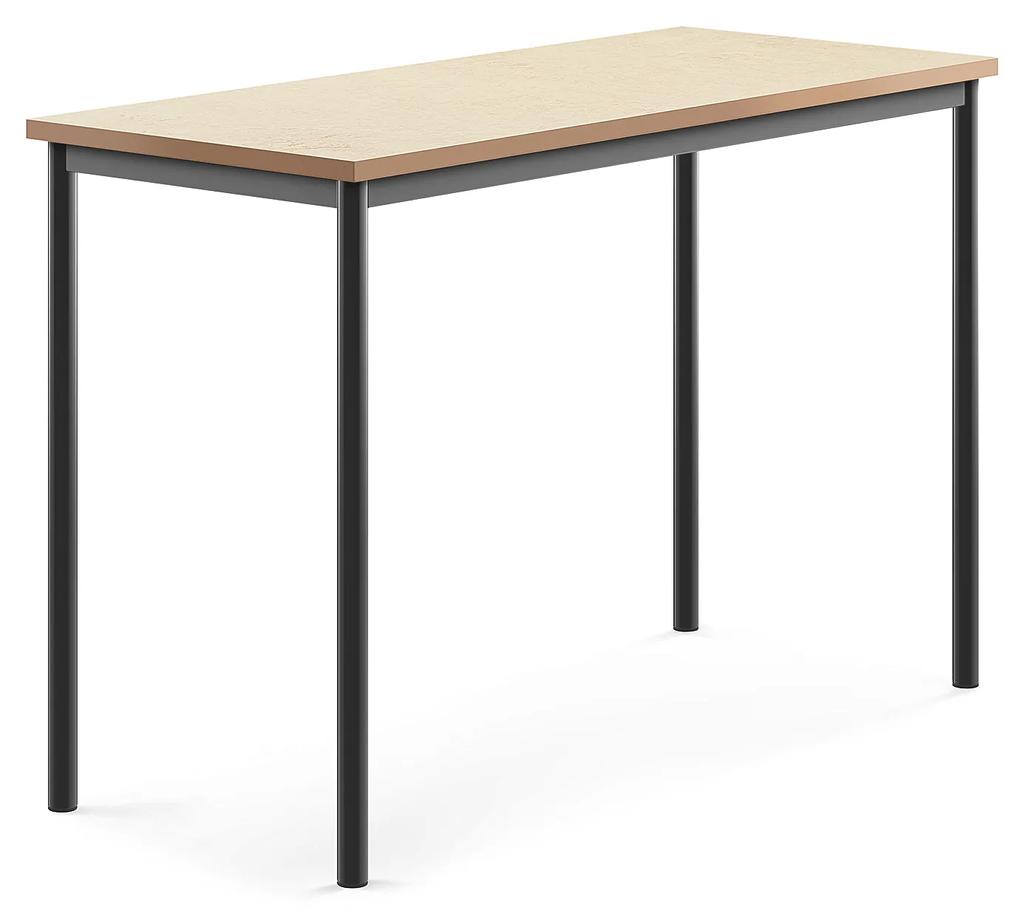 Stôl SONITUS, 1400x600x900 mm, linoleum - béžová, antracit