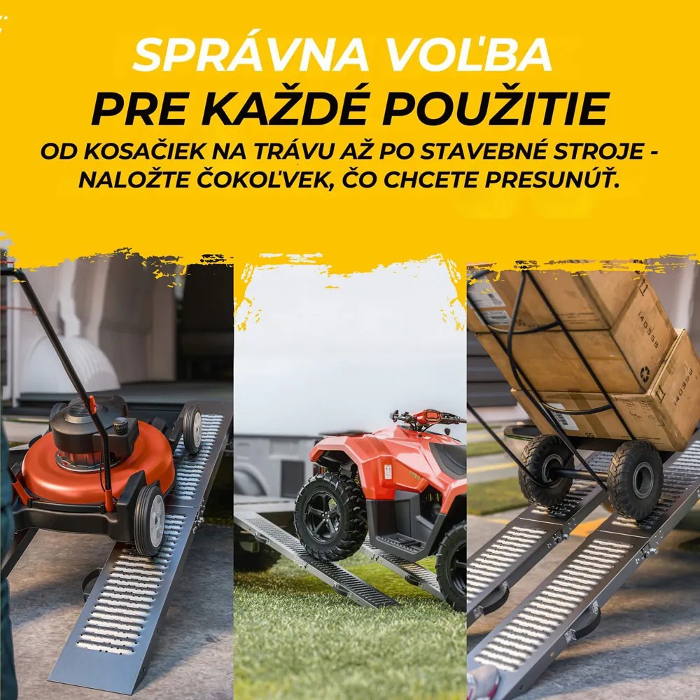 Nájazdové rampy na auto DRIVE, sklápateľné, sada 2ks, max 400 kg, 160cm, strieborná Jurhan