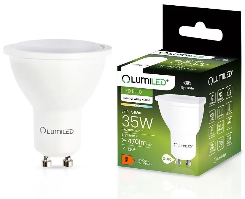 Žiarovka LED GU10 5W 480LM 120ST. NB