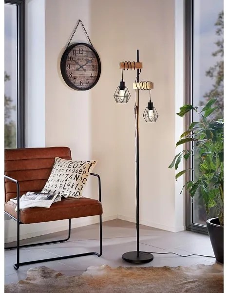 Eglo 44081 - Stojacia lampa TOWNSHEND 2xE27/60W/230V