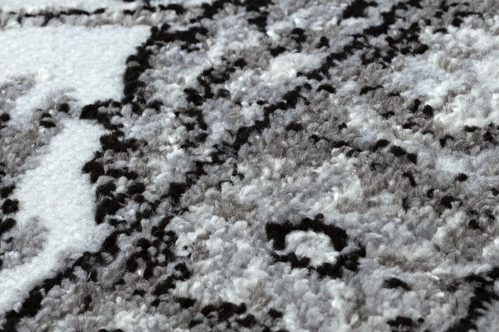 Behúň MATEO 8037/644Kvety, s rámom, sivý