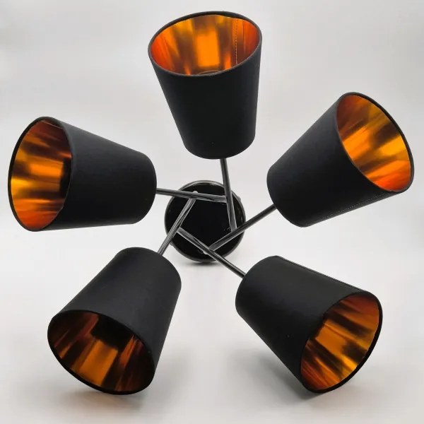 Luster na tyči IRMA 5xE27/60W/230V čierna