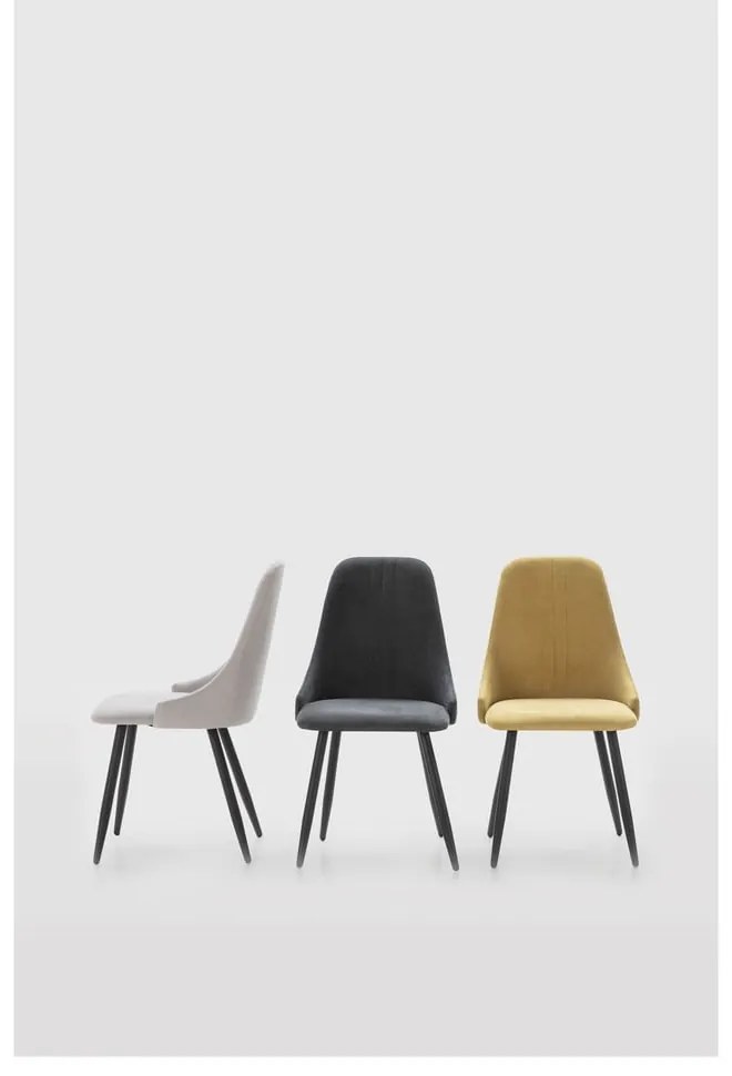 Tmavosivé jedálenské stoličky v súprave 4 ks Mani – Marckeric