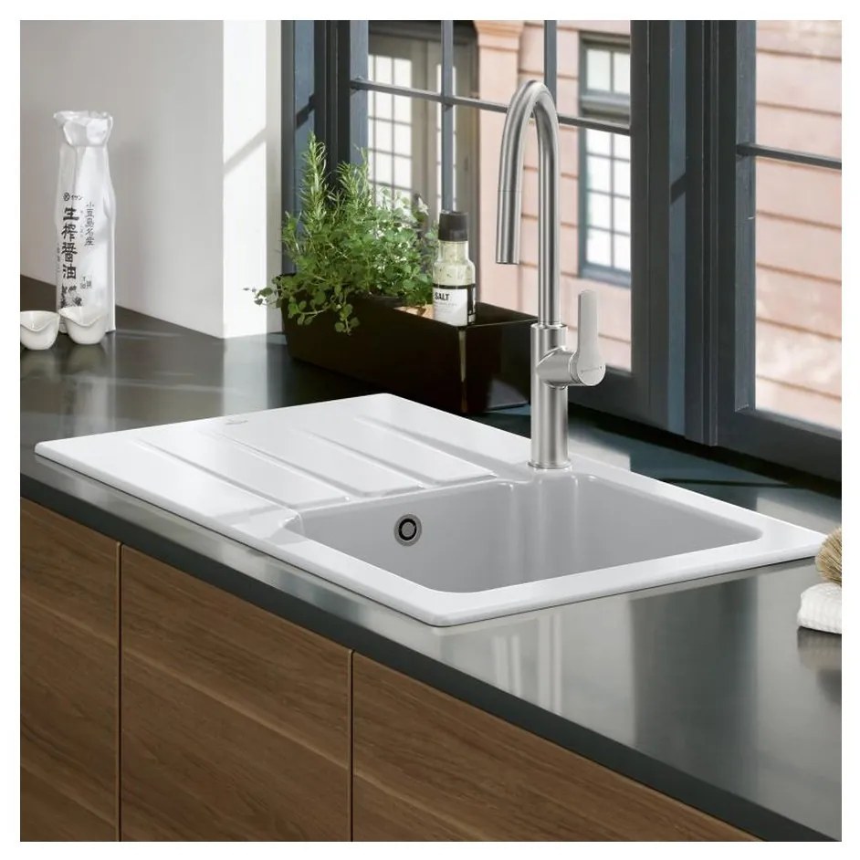 Villeroy & Boch Architectura 50 - Keramický vstavaný drez 860x510mm, alpská biela CeramicPlus 335001R1